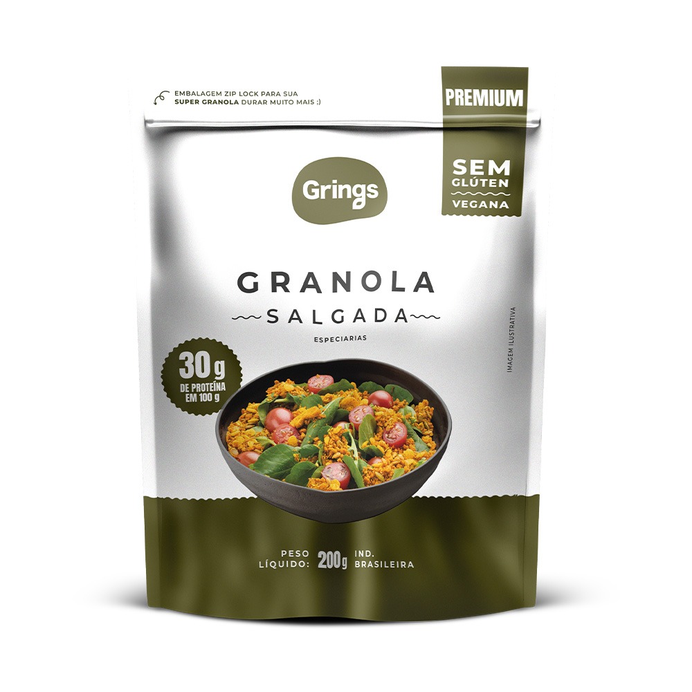 Imagem do produto Super Granola Salgada Especiarias Sem Glúten 200 Gramas 